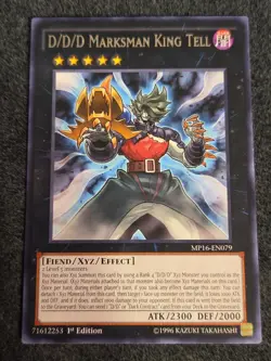 Yugioh! NM D/D/D Marksman King Tell - MP16-EN079 - Rare - 1st Edition NM/M - Image 1