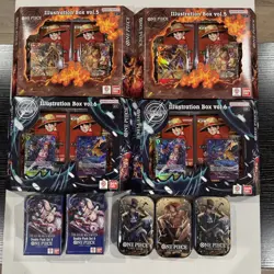2X One Piece Illustration Box Vol 5/ 6- 2 Sabo 1 Ace tins- 2 Double packs OP-14 - Image 1