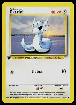 Pokemon Card - Dratini ITALIAN Base Set 26/102 Uncommon 1st Edition - Image 1