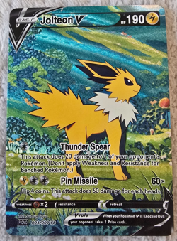 ART CARD ~ Pokemon TCG Vibrant Color Jolteon V Illustration Immersive TEXTURED - Image 1