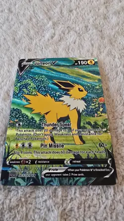 ART CARD ~ Pokemon TCG Vibrant Color Jolteon V Illustration Immersive TEXTURED - Image 5