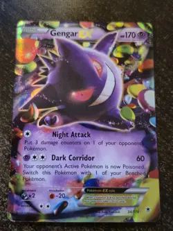 Pokemon Gengar EX Ultra Rare Full Art Holo 34/119 XY-Phantom Forces Card - Image 1