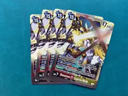 Shoutmon X7: Superior Mode BT21-030 Playset World Convergence Digimon Card x4 - Image 1