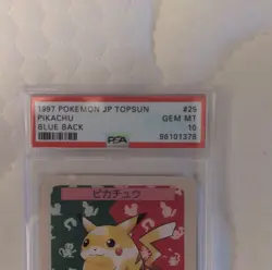 Pokemon 1997 TopSun Pikachu Blue Back #25 PSA 10 GEM MT Japanese Card - Image 2