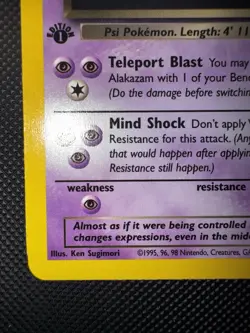 Pokemon TCG First Edition Team Rocket Dark Alakazam Card 18/82 NM - Image 4