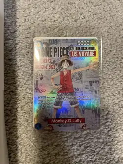 One Piece Monkey D. Luffy US Voyage College Basketball Card With Poster - Image 2
