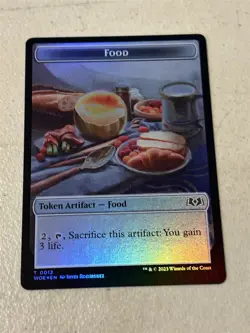 mtg foil token Rat // Food, 0007/0012, Wilds of Eldraine, unplayed - Image 2