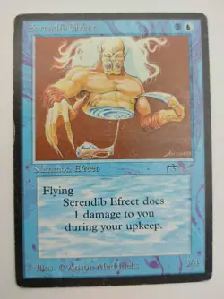 Serendib Efreet. Arabian Knights Set. Magic the Gathering. Moderately Played. - Image 1