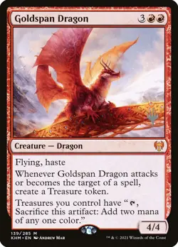 MTG Goldspan Dragon 139 Kaldheim NM Free UK P&P - Image 1