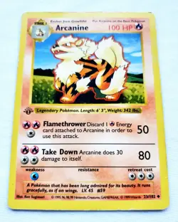 Pokemon 1st Edition ARCANINE Base Set Shadowless First Non Holo 23/102 WOTC - Image 3