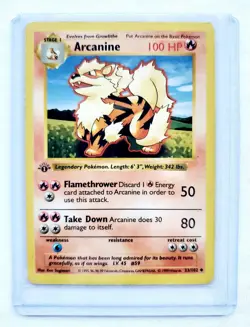 Pokemon 1st Edition ARCANINE Base Set Shadowless First Non Holo 23/102 WOTC - Image 5