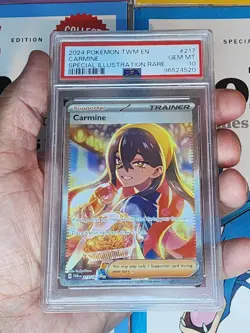 Pokemon TCG Trainer Carmine SIR 217/167 Twilight Masquerade PSA 10 - Image 1