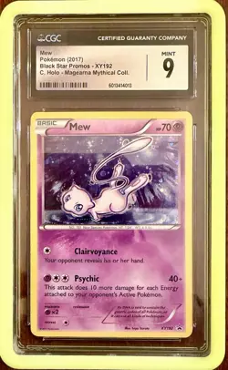 Cgc 9 MINT 2017 Pokemon XY Mew Holo XY192 Black Star Promo WITH Slab guard - Image 1