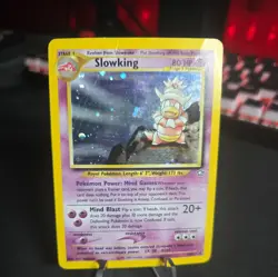 Pokemon TCG Holo Slowking 14/111 Neo Genesis Unlimited Rare Vintage CREASED - Image 1
