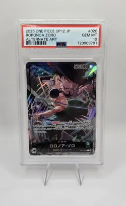 PSA10 Roronoa Zoro (Alt Art) OP12-020 L Legacy of the Master - ONE PIECE Card JP - Image 1
