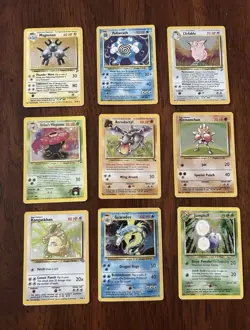 Vintage Pokemon Card Lot of 9 WOTC Holos Aerodactyl Gyarados Magneton Poliwrath - Image 1
