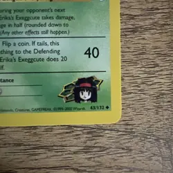 Pokemon Gym Heroes 43/132 Erika's Exeggcute 1st Edition Pokemon Card NM - Image 4