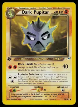 Pokemon Card - Dark Pupitar Neo Destiny 38/105 Uncommon 1st Edition - Image 1
