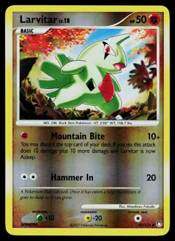 Pokemon Card - Larvitar Mysterious Treasures 87/123 Common Reverse Holo - Image 1