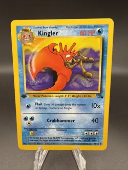 Kingler 38/62 Base Set Pokemon Card WOTC Vintage 1999 LP/NM - Image 1