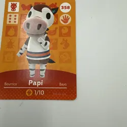 Papi #358 - Amiibo Card - Animal Crossing Series 1 - Authentic Nintendo - Image 3