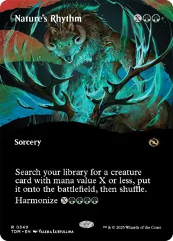 Nature's Rhythm Borderless Regular Tarkir Dragonstorm (TDM) Magic The Gathering - Image 1