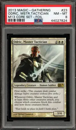 Magic MTG Odric, Master Tactician M13 Core Set Foil #23 PSA 8 - Image 1