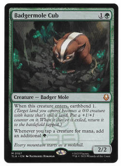 MTG Badgermole Cub M 0167 TLA EN 2025 Magic The Gathering Rare 2/2 Earthbend - Image 1