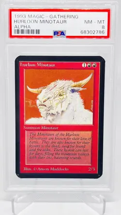 MTG - Graded Alpha - Hurloon Minotaur PSA 8 MINT-NM 1993 Vintage Magic - Image 1