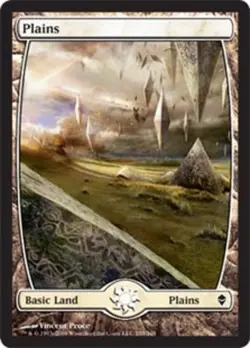 MTG Plains (233) - Foil - Full Art, Zendikar, Lightly Played, English - Image 1