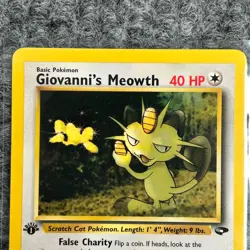 Vintage Pokemon Gym Challenge Giovanni's Meowth 1st Edition 43/132 NM - Image 3