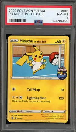 Pokemon Pikachu On the Ball Futsal #001 PSA 8 - Image 1