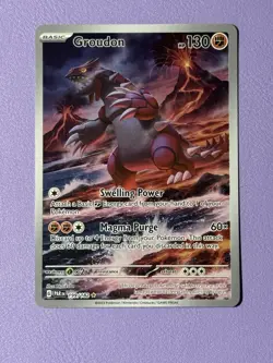 TCG Pokemon English Illustration Rare Groudon 199/182 SV04: Paradox Rift Holo - Image 1
