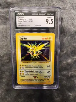 1999 Pokemon Base Set Zapdos 16/102 Holo CGC 9.5 MINT WotC Vintage - Image 1