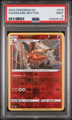 2022 POKEMON GO CHARIZARD 10/78 REVERSE HOLO PSA 9 - Image 1