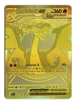 Pokemon Mega Charizard X ex 130/094 Me02: Phantasmal Flames Gold - Image 1