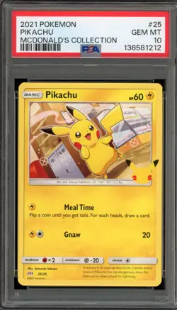 Pokemon 2021 Pikachu McDonald's Coll. Promo #25 PSA 10 Gem Mint - Image 1