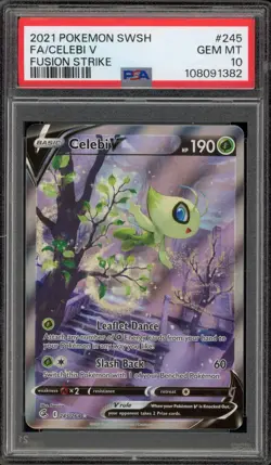 Pokemon Celebi V Fusion Strike Full Alt Art #245 PSA 10 Gem Mint - Image 1