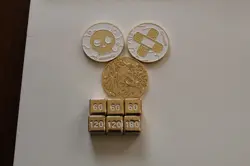 Pokemon Metal Damage Counters, Status Coins, and Charizard Coin (Never used) - Image 1