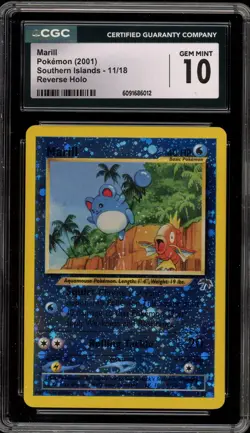 Pokemon Marill Southern Islands Reverse Holo Promo #11 CGC 10 Gem Mint - Image 1