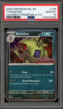 Pokemon Tyranitar Lucario/Tyranitar ex Premium Coll. Holo Rare #135 PSA 10 - Image 1