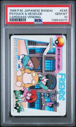 PSA 10 2026 CERT POP 18 PSYDUCK & GEODUDE 1998 POKEMON JPN BANDAI CARDDASS #EX5 - Image 1