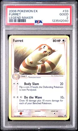 2006 POKEMON EX LEGEND MAKER #33 FURRET PSA 2 - Image 1