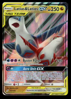 Pokemon Latias & Latios GX 113/181 Sun & Moon Team Up Ultra Rare Near Mint - Image 1