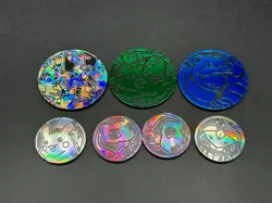 7 Pokemon TCG Official Flip Coin Lot Mew Pikachu Venusaur Blastoise Charizard - Image 1