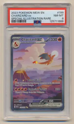 PSA 8 Pokemon 151 MEW EN SIR Charizard EX 199/165 NM/MINT Condition!! - Image 1