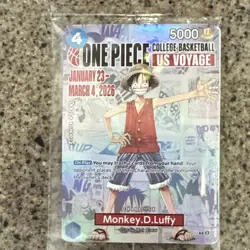 Bandai One Piece CCG Monkey.D.Luffy US Voyage Promo Holo Card P-055 - Image 1