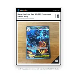 Mega Charizard X EX 125/094 Phantasmal Flames Pokemon Brazil Pack Fresh Card NM+ - Image 1