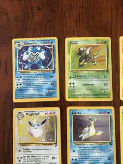 Vintage Pokemon Card Lot of 9 WOTC Holos Ninetales Pinsir Poliwrath Wigglytuff - Image 2