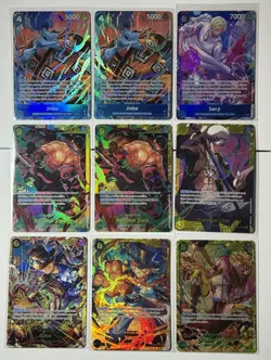 ONE PIECE 9 Card Lot Alt Art (Alternate Art) Zoro, Sanji, Bonney, Sabo, Law etc. - Image 1